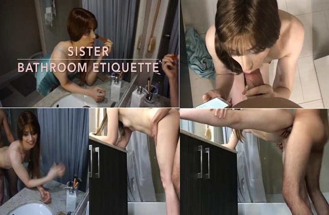 Sister bathroom etiquette – Ignore Family sex Alicesinclairx HD 720p